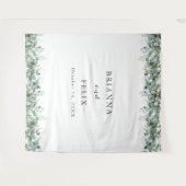 Rustieke Botanische Eucalyptus Groene Huwelijk Wandkleed (Voorkant (horizontaal))