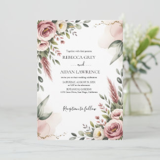Rustieke Botanische Eucalyptus Groene Huwelijks  Kaart
