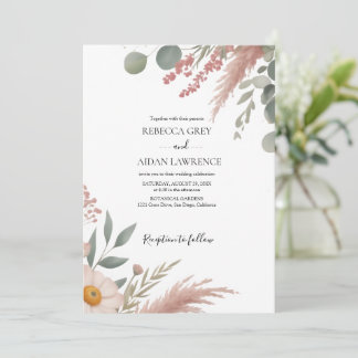 Rustieke Botanische Eucalyptus Groene Huwelijks  Kaart