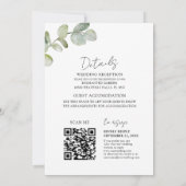 Rustieke Botanische Eucalyptus QR Code Bruiloft Kaart (Achterkant)