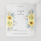 Rustieke botanische eucalyptus zonnebloem plaatskaartje (Buitenkant ongevouwen)