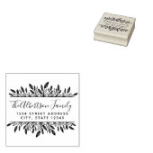 Rustieke Botanische Familienaam Retouradres Rubberstempel (Gestempeld)