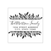 Rustieke Botanische Familienaam Retouradres Rubberstempel (Afrduk)