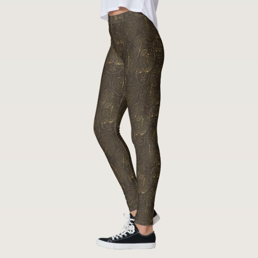 Rustieke Botanische Gezichtlijn Patroon (1) Leggings (Links)
