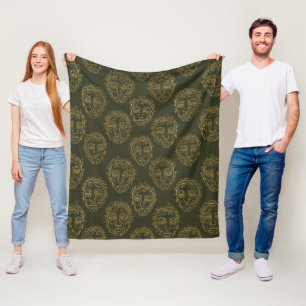 Rustieke Botanische Gezichtlijn Patroon (2) Fleece Deken