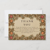 Rustieke botanische granaatappel bruiloft bedankkaart (Voorkant)