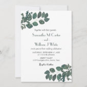 Rustieke botanische groen eucalyptus kaart (Voorkant)