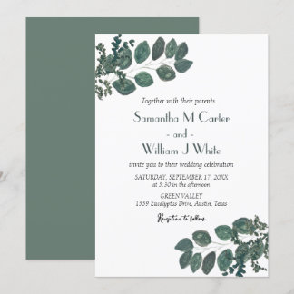 Rustieke botanische groen eucalyptus kaart