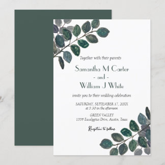 Rustieke botanische groen eucalyptus kaart