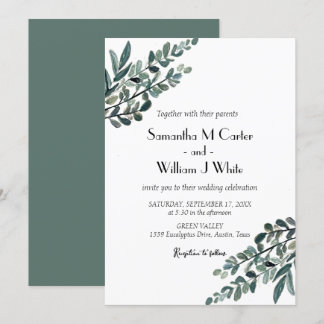 Rustieke botanische groen eucalyptus kaart