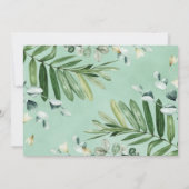 Rustieke botanische groene bruidsshower bedankkaart (Achterkant)