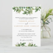 Rustieke botanische groene & gouden blad 1 kaart (Staand voorkant)