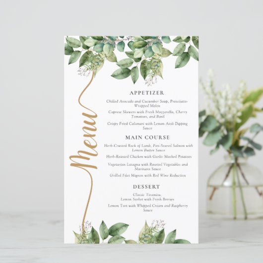 Rustieke Botanische Groene & Gouden Bladgroen Brui (Staand voorkant)