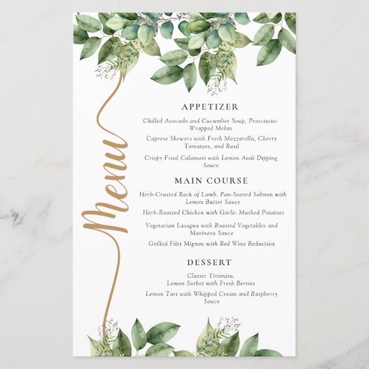 Rustieke Botanische Groene & Gouden Bladgroen Brui (Voorkant)