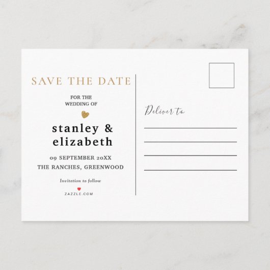 Rustieke Botanische Groene & Gouden Bladgroen Brui Aankondigingskaart (Achterkant)