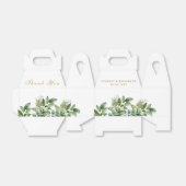 Rustieke Botanische Groene & Gouden Bladgroen Brui Bedankdoosjes (Uitgevouwen)