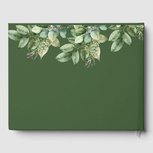 Rustieke Botanische Groene & Gouden Bladgroen Brui Gastenboek (Achterkant)