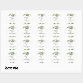 Rustieke Botanische Groene & Gouden Bladgroen Brui Ronde Sticker (Vel)
