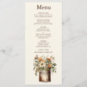 Rustieke Botanische Groene Huwelijk Menu (Achterkant)