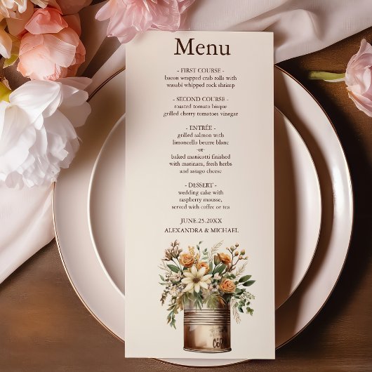 Rustieke Botanische Groene Huwelijk Menu