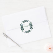 Rustieke Botanische Groene Waterverf bladeren Dank Ronde Sticker (Envelop)