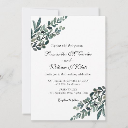 Rustieke botanische groenvoorziening Eucalyptus Kaart (Voorkant)