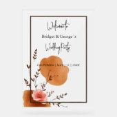 Rustieke Botanische Herfst Lijst bruiloft welkom Acryl Bord (Voorkant)