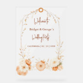 Rustieke Botanische Herfst Lijst bruiloft welkom Acryl Bord (Voorkant)