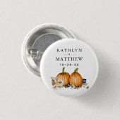 Rustieke Botanische Herfst Pompoen Bruiloft Ronde Button 3,2 Cm (Voorkant /achterkant)