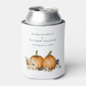 Rustieke Botanische herfst pompoen herfst bruiloft Blikjeskoeler (Blikje Voorkant)