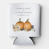 Rustieke Botanische herfst pompoen herfst bruiloft Blikjeskoeler (Voorkant)