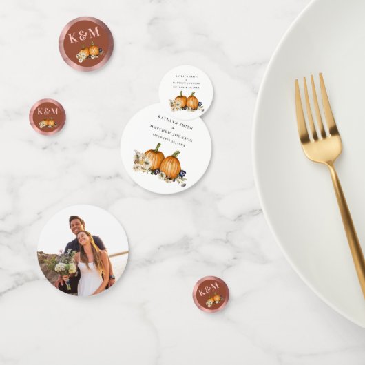 Rustieke Botanische herfst pompoen herfst bruiloft Confetti (Groep)