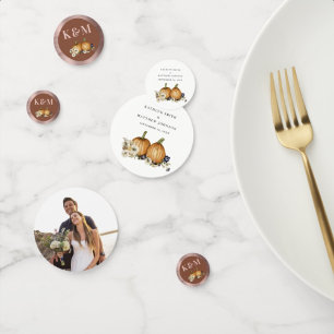 Rustieke Botanische herfst pompoen herfst bruiloft Confetti