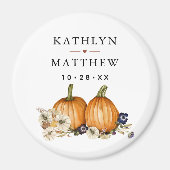 Rustieke Botanische herfst pompoen herfst bruiloft Magneet (Voorkant)