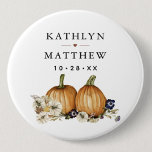 Rustieke Botanische herfst pompoen herfst bruiloft Ronde Button 3,2 Cm<br><div class="desc">Rustieke Botanische herfst pompoen herfst bruiloft Button. Alle teksten zijn vooraf voor u geregeld om gemakkelijk en snel te personaliseren met uw eigen gegevens.</div>