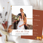 Rustieke Botanische herfst pompoen herfst bruiloft Save The Date