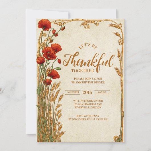 Rustieke Botanische Herfstbijeenkomst Kaart (Voorkant)