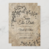 Rustieke  Botanische Huwelijk Save The Date Kaart (Voorkant / Achterkant)