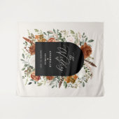 Rustieke botanische huwelijksbegroeting script ter wandkleed (Voorkant (horizontaal))