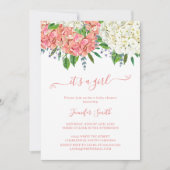 Rustieke Botanische Hydrangea Meisje Baby Shower Kaart (Voorkant)