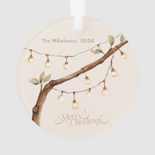 Rustieke Botanische Kerst Ornament (achterkant)