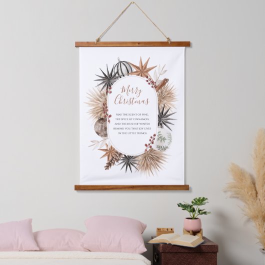 Rustieke botanische kersttapijt hangend wandkleed (Slaapkamer)