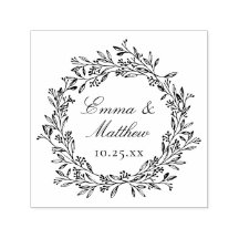 Rustieke Botanische krans Bruiloft Logo Monogram