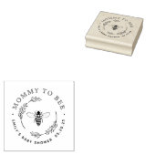 Rustieke Botanische krans Mama to Bee Baby shower Rubberstempel (Gestempeld)