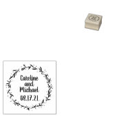 Rustieke Botanische Land Krans Bruiloft Custom Rubberstempel (Gestempeld)