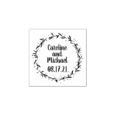 Rustieke Botanische Land Krans Bruiloft Custom Rubberstempel (Afrduk)