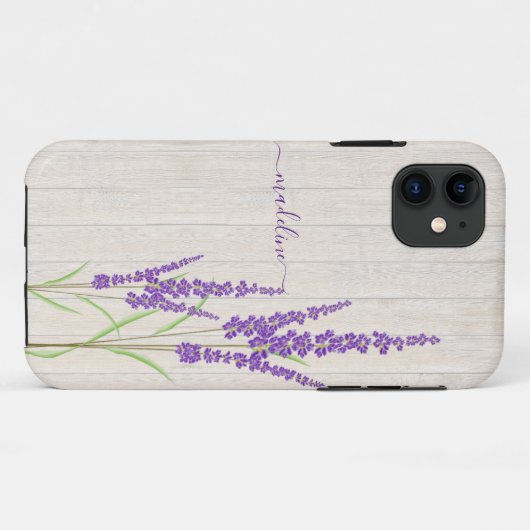 rustieke botanische lavendel | Gepersonaliseerd Case-Mate iPhone Case (Achterkant (horizontaal))