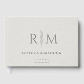 Rustieke Botanische Monogram Bruiloft Gastenboek (Voorkant)