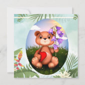 Rustieke Botanische Monogram Op Maat Gemaakte Trou Kaart (Achterkant)