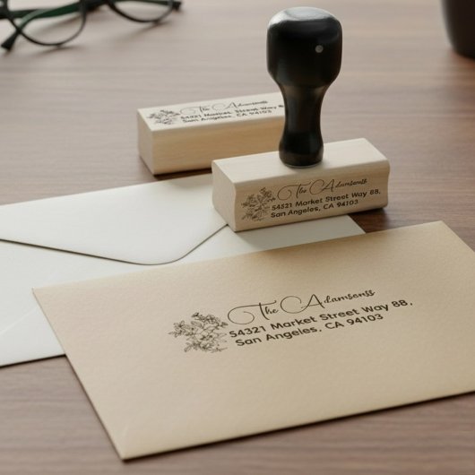 Rustieke botanische naam & leuk fantasierijk retou rubberstempel